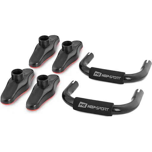 Упоры для отжиманий металлические Hop-Sport HS-M020PU черно-красные - фото 7