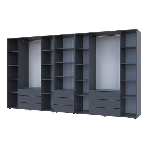 Шкаф для одежды Doros Гелар Графит 4+4ДСП с пеналом 370х49.5х203.4 (42005173) - фото 3