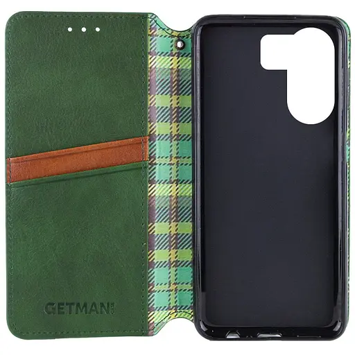 Чехол-книжка Getman кожаный Cubic PU для Xiaomi Redmi 13Coco C65 Зеленый - фото 3