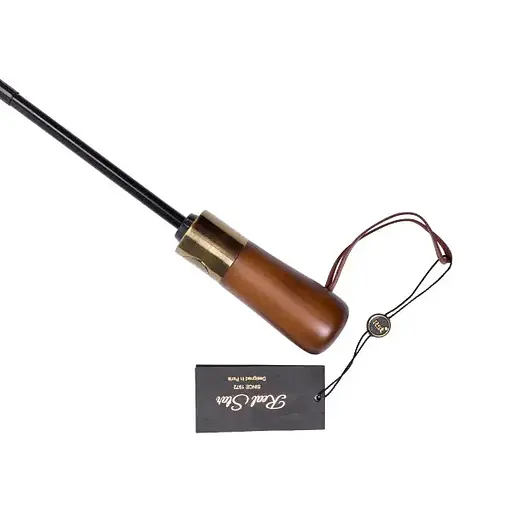 Парасоля Yiwu HP-23-8B автоматична складна 116 см з дерев'яною ручкою чорна - фото 9