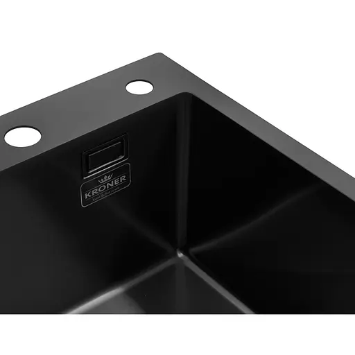 Кухонная мойка Kroner KRP PVD Schwarze - 4050HM (3,0/1,0 мм) (CV035374) - фото 5