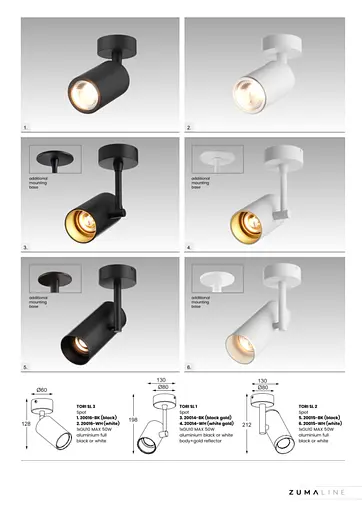 Спот Zuma Line 20015-BK TORI SL 2 BLACK - фото 3
