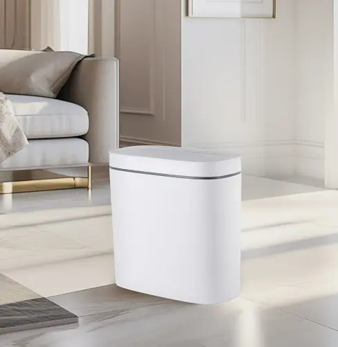 Мусорное ведро сенсорное овальное Mixxus Flat-TC0109 White 9 л Белый (MI7074)  - фото 3