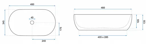 Умивальник Rea Amelia black накладний чорний глянець REA-U7411, Чорний - фото 5