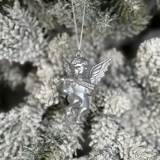 Новорічна підвіска MIS LT Янгол з скрипкою 4,5х2х6 см срібний - фото 2