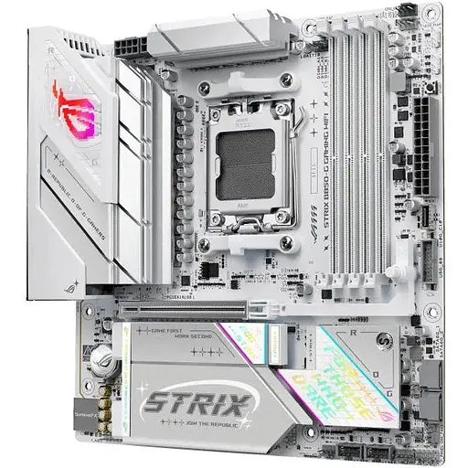 Материнська плата Asus Rog Strix B850-G Gaming WIFI sAM5 B850 4xDDR5 M.2 HDMI DP WiFi BT mATX білий - фото 5