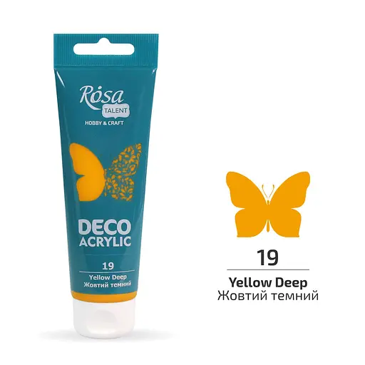 Акрил для декора Желтый темный матовый (19) 75 мл Rosa Talent - фото 1