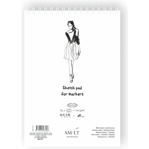 Альбом для маркеров SM-LT Art Authentic на спирали А4 100 г/м² 50 акушей белый цвет   - фото 1