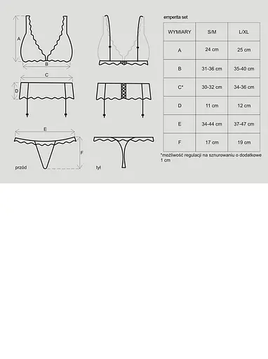 Комплект білизни Obsessive Emperita L/XL чорний - фото 5