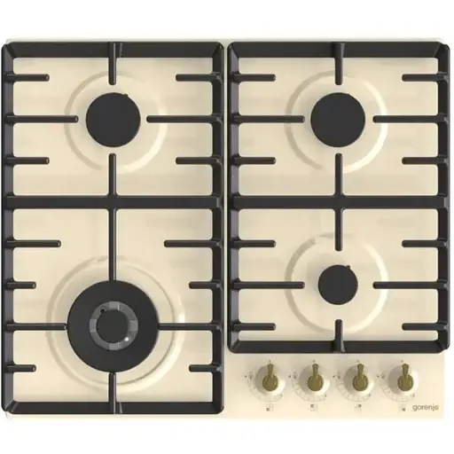 Варильна поверхня Gorenje газова, 60см, чавун, бежевий - фото 1
