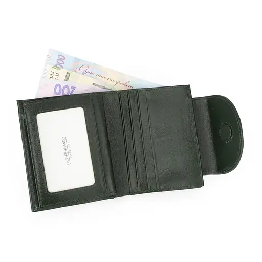 Гаманець жіночий шкіряний маленький Las Fernando 110-103 G темно-зелений - фото 5