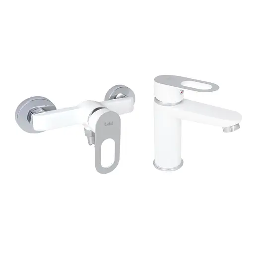 Набір змішувачів для душу Lidz Latwa 001 + Latwa 010 White Білий - фото 1