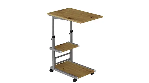 Стіл приставний Ferrum-decor Адан 62x40x60 метал Сірий ДСП Дуб Артізан 16мм (FRD-102503)