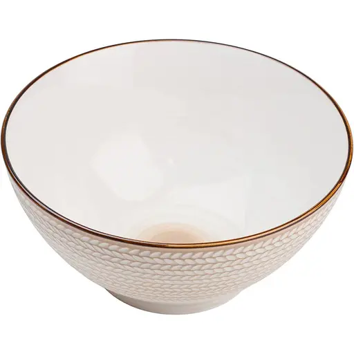 Тарілка TS Kitchen порцелянова глибока 20.5 см у стилі ретро біла HP23385 - фото 2