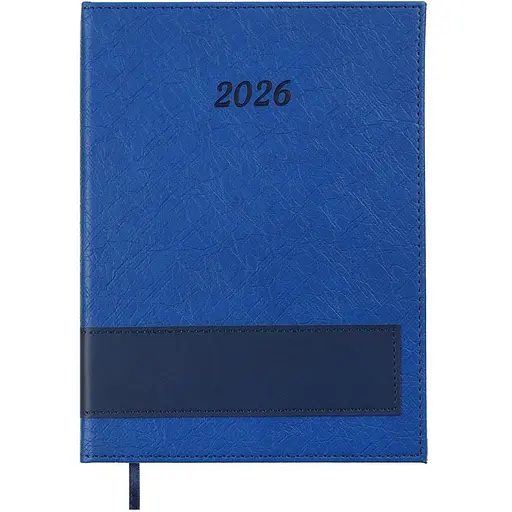 Ежедневник датированный Buromax Prestige 2026 A5 искусственная кожа синий (BM.21147-02)