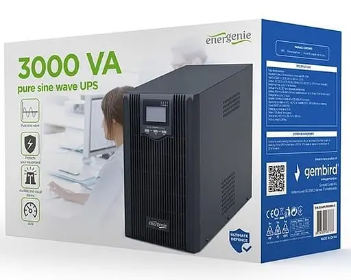 Источник бесперебойного питания EnerGenie 3000 ВА / 2400 Вт / 9 А*ч (EG-UPS-PS3000-01) - фото 4
