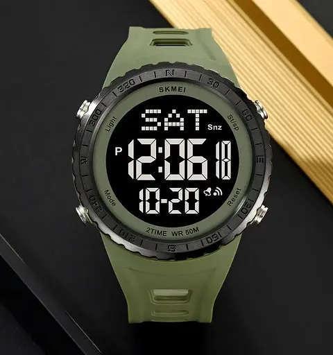 Годинник чоловічий наручний спортивний Skmei 2192 (Зелений з чорним) - фото 4