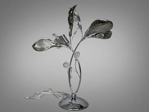 Стильна настільна лампа з керамічними елементами, 2 лампи, хром - фото 1