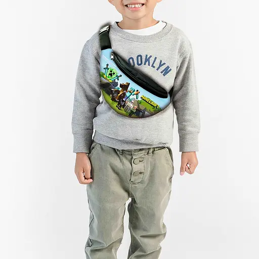 Сумка-бананка дитяча майнкрафт "Minecraft" з принтом ,32х15см,сумка для хлопчика через плече (00138)