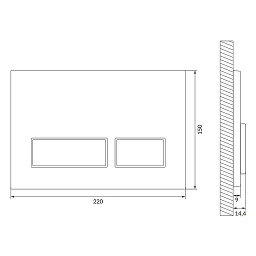 Клавіша змиву Cersanit Movi для інсталяції Aqua терна матова K97-511, Чорний - фото 2
