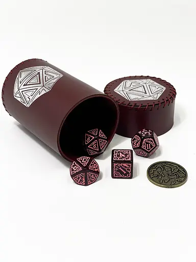Настільна гра Планета Ігор Чаша для кубиків D20 (бургунді) (Dice cup D20 burgundy) (pi-dc006) - фото 6