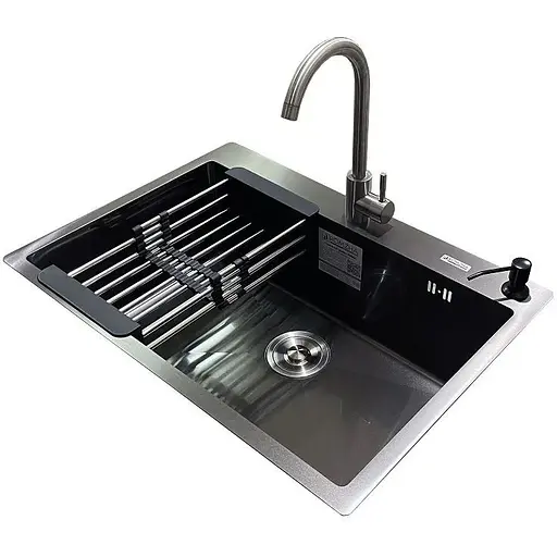 Комплект мийка + змішувач Romzha Arta U-650S Max BL (A) - фото 1