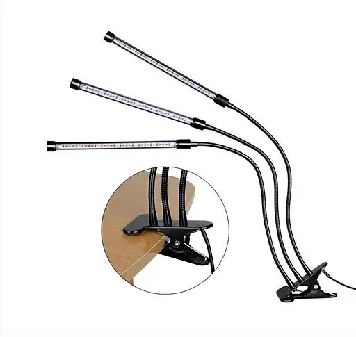 Ультрафиолетовая светодиодная фитолампа GrowLight для растений (3 лампы) с таймером - фото 3