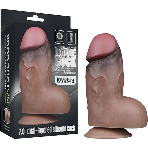 Реалістичний фалоімітатор LoveToy Nature Cock 18.2 см коричневий