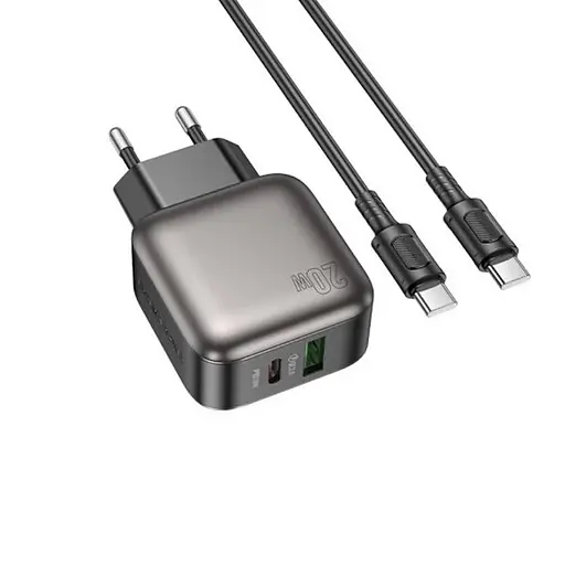 Сетевое зарядное устройство для Borofone BAS54A Absolute PD20W+QC3. 0 charger (EU) черный - фото 3
