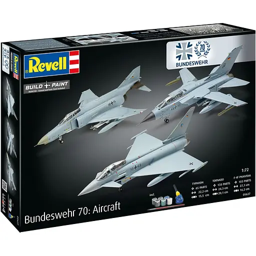 Сборная модель-копия Revell набор к 70-й годовщине ВВС Германии 3 самолета 1:72 (RVL-05627) - фото 8