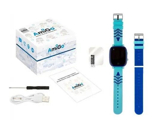 Детские часы-телефон Amigo GO005 Thermometer 4G WI-FI голубые - фото 9