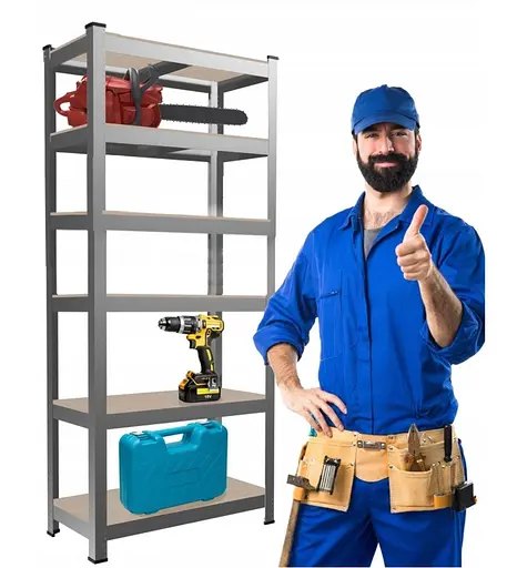 Стелаж металевий 222x110x50 6 полиць (сірий) - фото 3