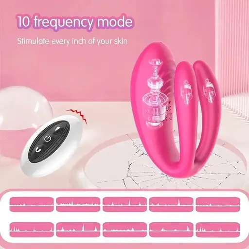 Кролик масажер точки G рожевий фіолетовий - фото 3