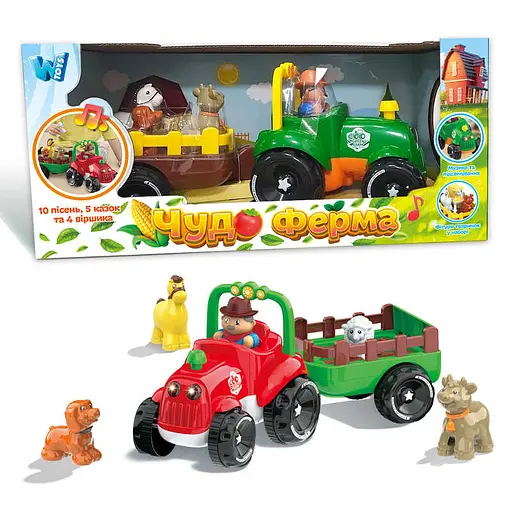 Трактор музичний WToys українська озвучка, світло, віршики, казки - фото 5