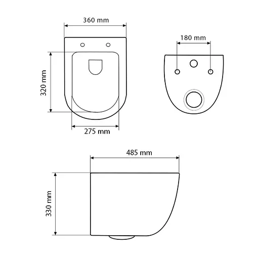Підвісний унітаз VBI Vulcano white matt VBI-020415, Білий матовий - фото 3