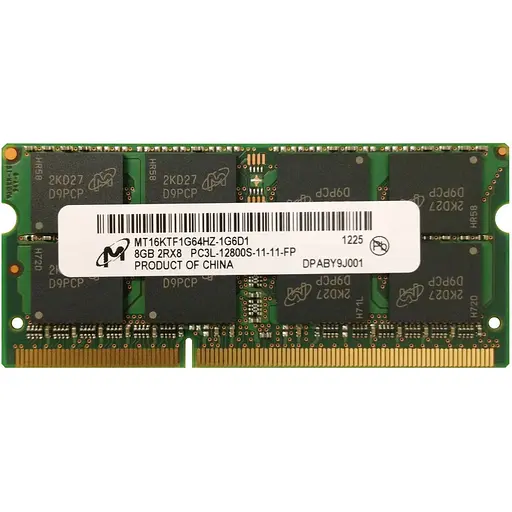 Оперативна пам'ять для ноутбука Micron SO-DIMM DDR3L 8GB 1600MHz PC3L-12800 2Rx8 Б/В