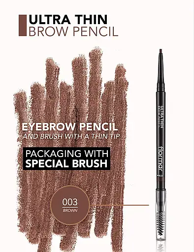 Олівець для брів Flormar Ultra Thin Brow Pencil Brown тон 003, 0.14 г (8000019546639) - фото 4