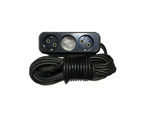 Удлинитель 10 метров 3 гнезд без заземлением ЧЕРНЫЙ MODERN (19077) (100% медь) ТМ LUMANO - фото 1