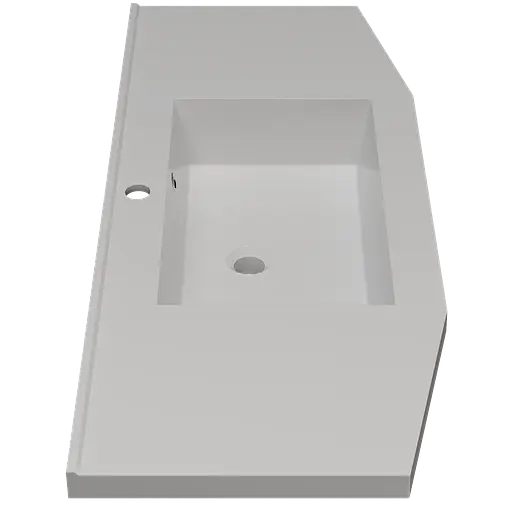 Раковина глянцева врізна Amidicon Santo 110 1100x450 з литого каменю SANTO_110_HL, Білий - фото 3