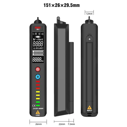 Бесконтактный индикатор напряжения - детектор обрыва проводки многофункциональный BSIDE X1 с функцией тестера и индикатора фазы - фото 6