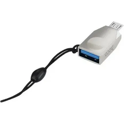 Адаптер Hoco UA10 USB мама Micro-USB тато OTG adapter Сріблястий