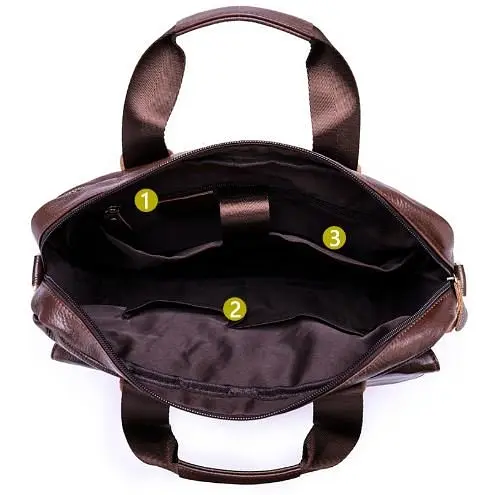 Сумка кожаная мужская Vintage 24х35х7 см 000154054 - фото 5