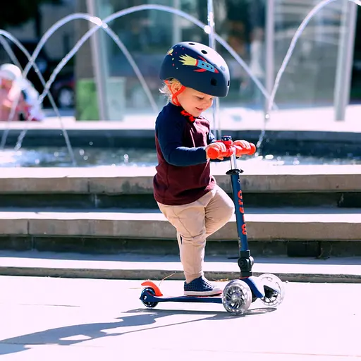 Самокат Micro Mini Deluxe Foldable LED Синій (MMD196) - фото 8