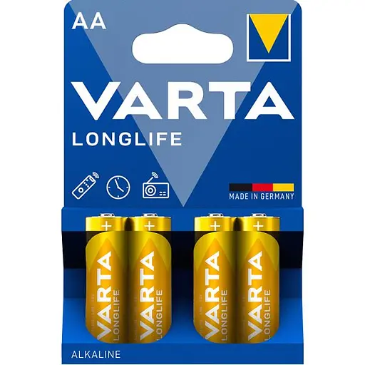 Элемент питания Varta Longlife AA BLI Brille 4008496525157, 4 шт.