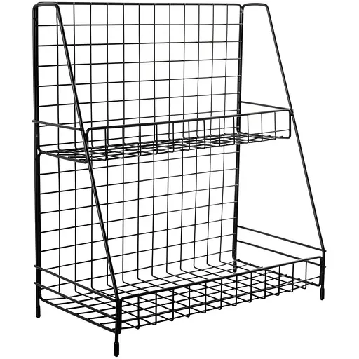 Сушарка для посуду (полиця) Ringel Raum, двоярусна, залізна, 30х15.5х34 см, чорна (RG-025b)