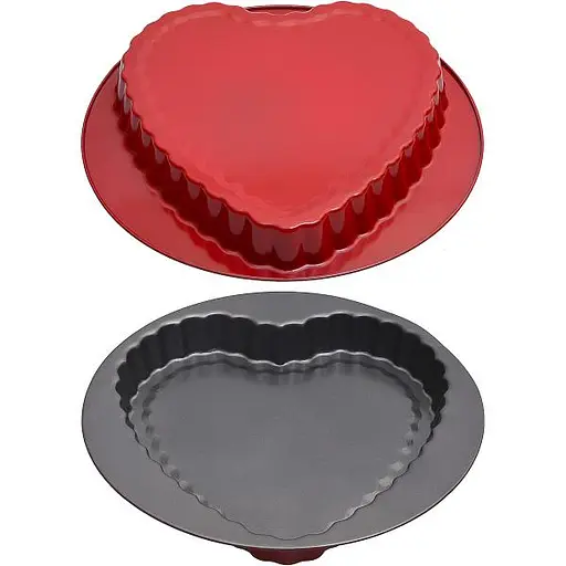 Форма металева кругла серце 27.5х3 см х3-137