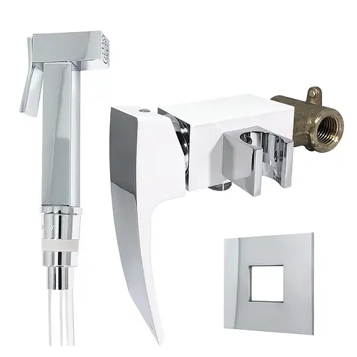 Гігієнічний душ вбудований латунний корпус 35 білий/хром Gappo Jacob 1/8, Білий G7207-8 - фото 1