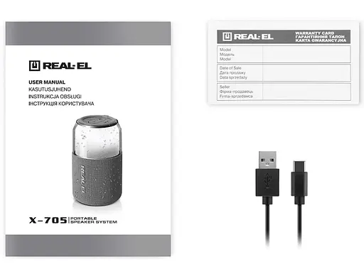 Портативна колонка Real-El RX705 5W Bluetooth TWS, RGB, Red - фото 12