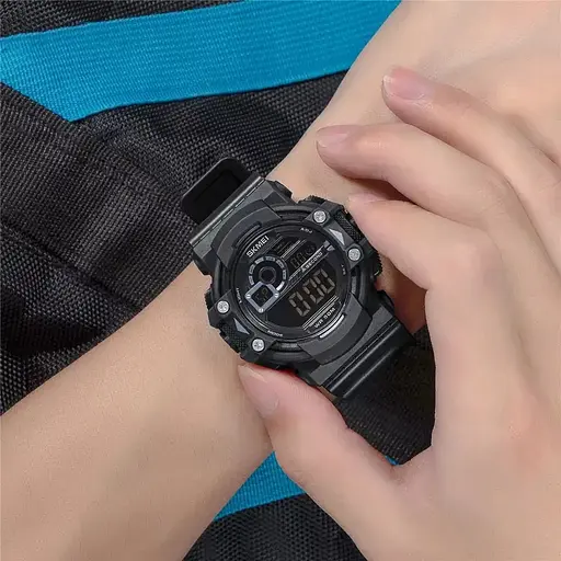 Мужские спортивные наручные часы Skmei 1778 (Черные с черным циферблатом) - фото 5