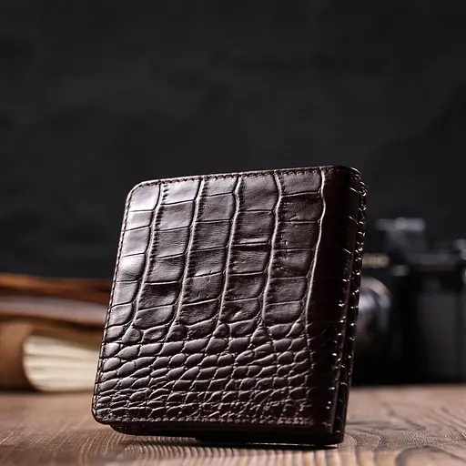Портмоне из натуральной кожи с тиснением под крокодила Tony Bellucci 9.5х9х1 см acs0032252 - фото 9